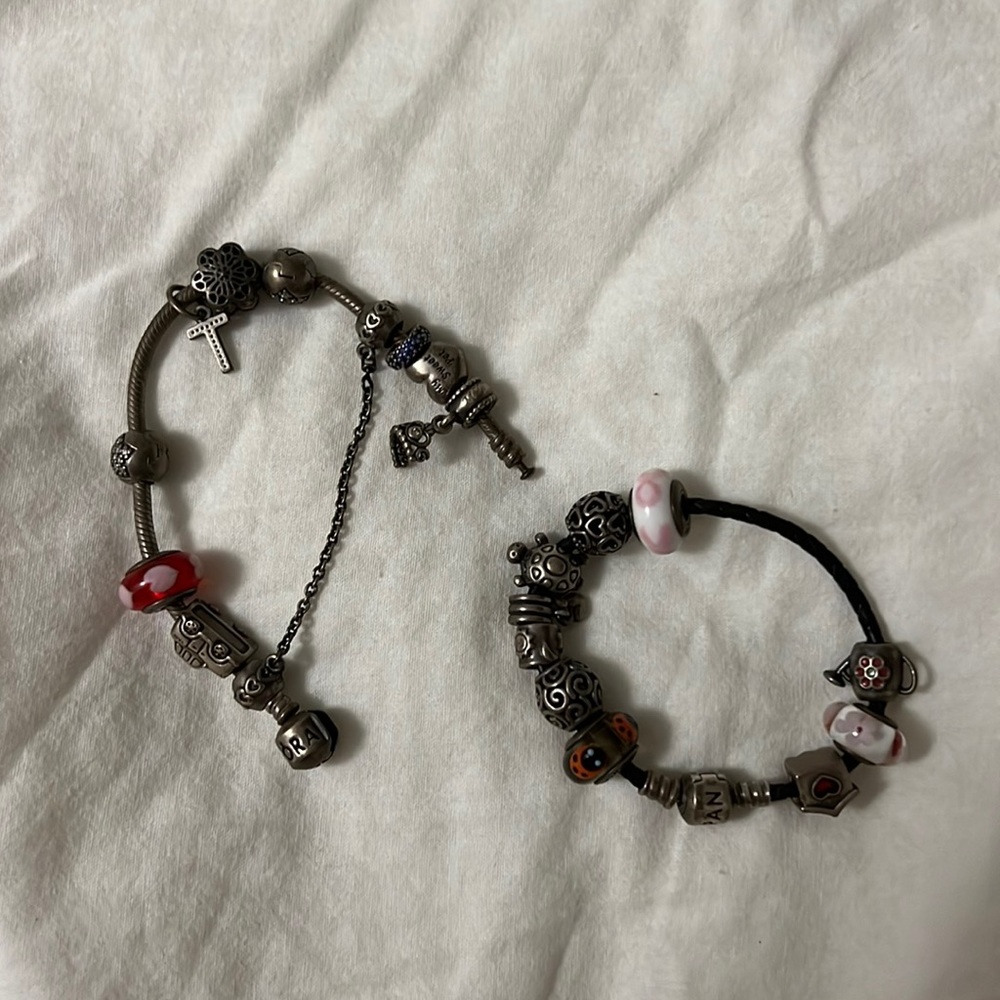 PANDORA BRACELET AND CHARMS BUNDLE